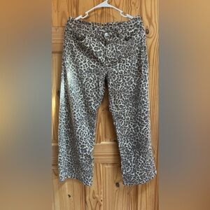 American Eagle Leopard-Print Jeans in Beige and Black